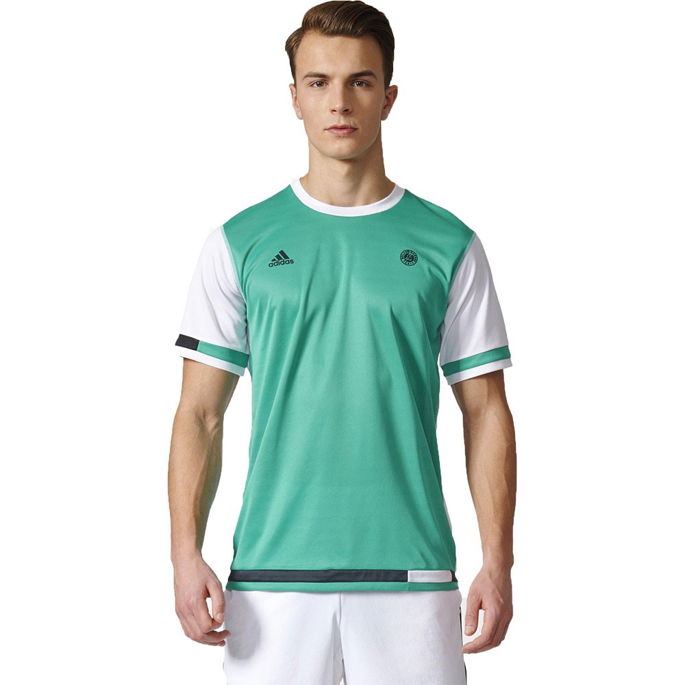 Plasticidad Cabecear En honor Adidas Men's Roland Garros T-Shirt - Green & White