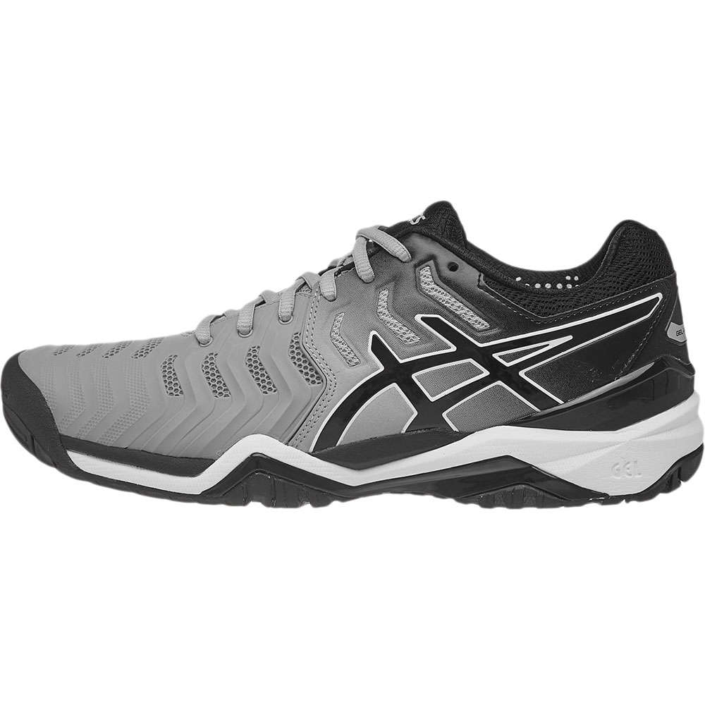 asics gel resolution 7 grey/black/white men's shoes