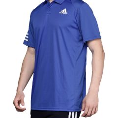 Adidas Polo 3-Stripes T-Shirt - Blue & White