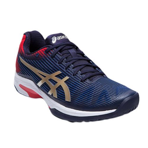 asics men's solution speed ff tennis shoes peacoat and champagne