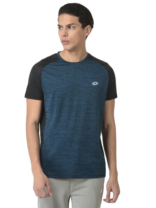 Lotto Fit IV Crew Men's T-Shirt - Blue Melange & Black - 5