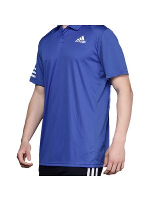 Adidas Polo 3-Stripes T-Shirt - Blue & White