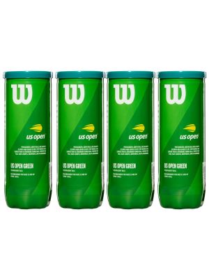 Wilson US Open Green Tournament Balls Dozen (4 Cans)