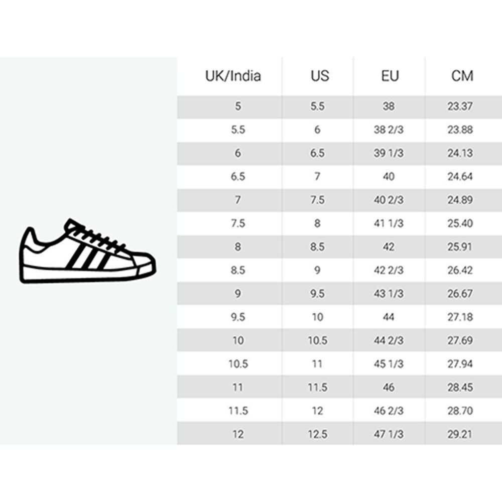 size guide shoes mens