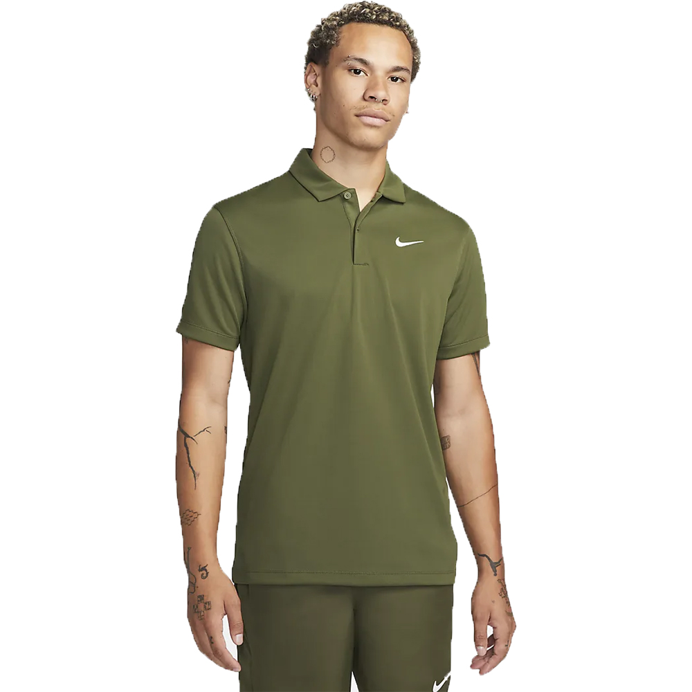 Nike Court Dri-Fit Polo Men's T-Shirts - Rough Green & White