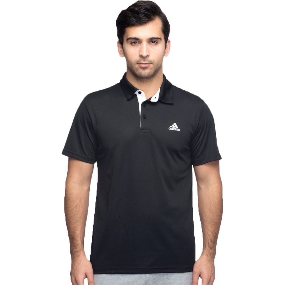 Adidas Men's Approach Polo T-Shirt - Black & White